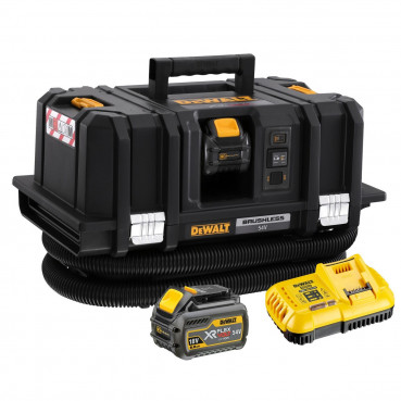 Aspirateur Dewalt TSTAK - XR - sans fil - Flexvolt 54 Volts - 2Ah li-ion brushless eau et poussières classe M | DCV586MT2-QW