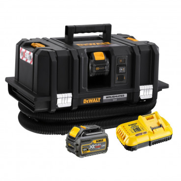 Aspirateur Dewalt TSTAK - XR - sans fil - Flexvolt 54 Volts - 2Ah li-ion brushless eau et poussières classe M | DCV586MT2-QW