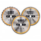 Image du produit : Coffret plastique de 3 lames Dewalt construction pour scie circulaire stationnaires : dT1958, dT1959, dT1960 | DT1964-QZ