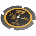 Image du produit : Lame Dewalt pour scie circulaire diamètre 115mm - 4 dents extrêmement performante pour la découpe de stratifiées, mélaminées, bois tendres et durs, MDF, contre-plaqué aggloméré, fibrociment | DT20421-QZ