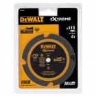 Image du produit : Lame Dewalt pour scie circulaire diamètre 115mm - 4 dents extrêmement performante pour la découpe de stratifiées, mélaminées, bois tendres et durs, MDF, contre-plaqué aggloméré, fibrociment | DT20421-QZ