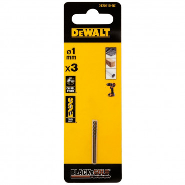 Foret black&gold HSS-G perçage plastique, bois, métal - 1 x 12 x 24mm Dewalt | DT20510-QZ