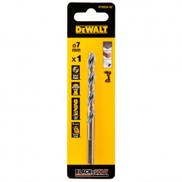 Foret black&gold HSS-G perçage plastique, bois, métal - 6.5 x 63 x 101mm Dewalt | DT20523-QZ