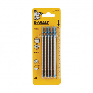 Lame Dewalt pour scie sauteuse métal et alu HSS profondeur de coupe inférieur 3mm attache en T | DT2085-QZ