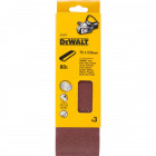 Image du produit : Papier à ponçer - abrasif pour ponceuse à bande - multi-usages pour bois, peinture, métal Grain 80 - 75 x 533mm Dewalt | DT3377-QZ