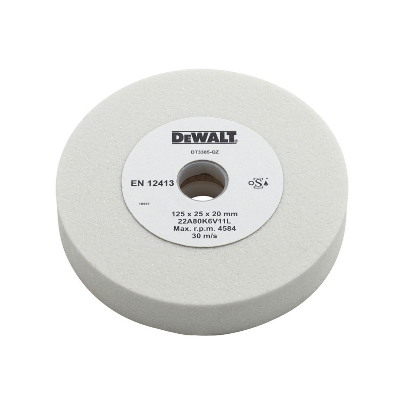 Meule pour tourets en oxyde d'aluminium blanc 125 x 25mm - diamètre 80mm Dewalt | DT3385-QZ