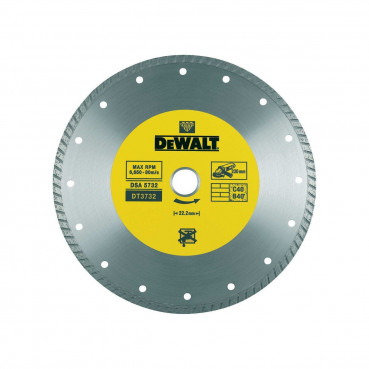 Disque diamant turbo pour matériaux de construction/béton 230 x 22.2mm Dewalt | DT3732-QZ