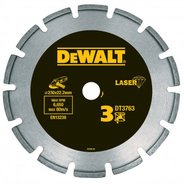 Disque diamant laser pour béton dur/granités 125 x 22.2mm - hauteur segment 7.5mm Dewalt | DT3761-XJ