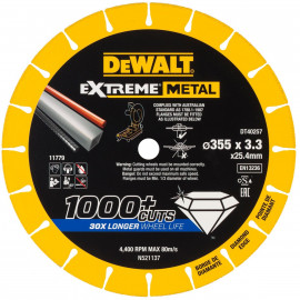 Disque diamant extrême métal 355 x 25.4 x 3.3mm Dewalt | DT40257-QZ
