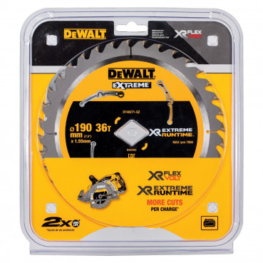 Lame Dewalt pour scie circulaire portative - XR - sans fil - Flexvolt 190mm - alésage diamant, 36 dents | DT40271-QZ