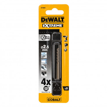 Foret métal hss-co extrême 2.5 x 30 x 57mm Dewalt | DT4901-QZ