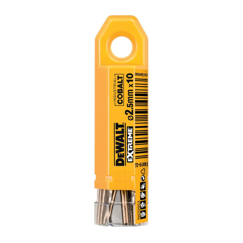 Foret métal hss-co extrême 10 pièces 2.5 x 30 x 57mm Dewalt | DT4919-QZ