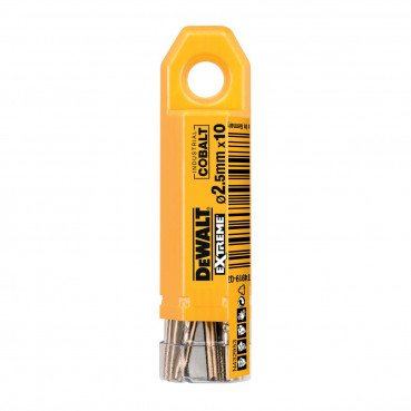 Foret métal hss-co extrême 10 pièces 2.5 x 30 x 57mm Dewalt | DT4919-QZ