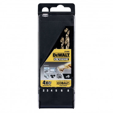 Coffret plastique de 6 forets métal extrême cobalt hss-co Dewalt | DT4956-QZ