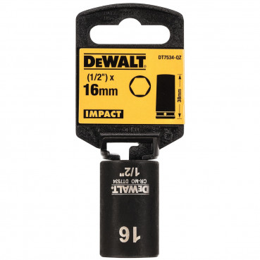 Douilles Impact à chocs diamètre 16mm 1/2" Dewalt | DT7534-QZ