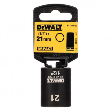 Douilles Impact à chocs diamètre 21mm 1/2" Dewalt | DT7539-QZ