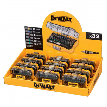 Présentoir de 12 coffrets de 32 pièces avec embouts 25mm Dewalt | DT7969M-QZ