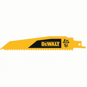 Lame Dewalt 152mm - 6TPI pour scie sabre BIM pour la coupe du bois épais | DT90380-QZ