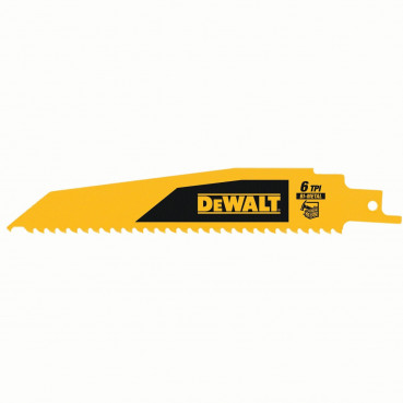 Lame Dewalt 152mm - 6TPI pour scie sabre BIM pour la coupe du bois épais | DT90380-QZ