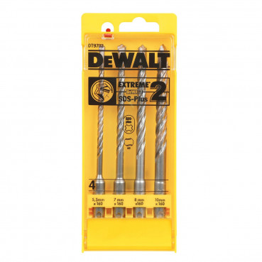 Coffret Dewalt de 4 forets sds-plus extrême dimension : 5.5 , 7, 8, 10 x 160mm | DT9702-QZ