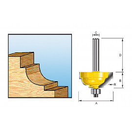 Fraise à cuvette (pour défonceuse) à roulement à billes, 22 x 10 x 6mm - diamètre 6mm - A1 22mm - L1 10mm Makita | D-09553