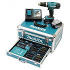 Image du produit : Perceuse visseuse Makita LXT Kit accessoires - 18 Volts - sans fil Lithium (Li-Ion) - 3 Ah - 42 Nm - capacité du mandrin diamètre 1,5 à 13mm - poids 2kg | DHP453RFX2