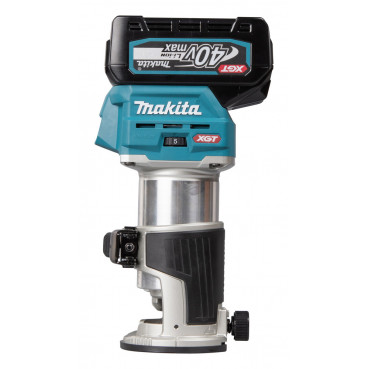 Affleureuse-défonceuse Makita XGT 6 et 8mm - 40 Volts MAX - sans fil Lithium (Li-Ion) - 4 Ah - poids 2,2kg - capacité de plongée 0 - 40mm - pince diamètre 6 / 8mm | RT001GM208