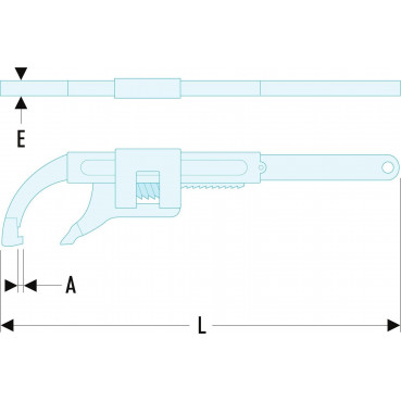 Clé de serrage à ergot modèle à crémaillère - 5mm - longueur 360mm Facom | 115A.100