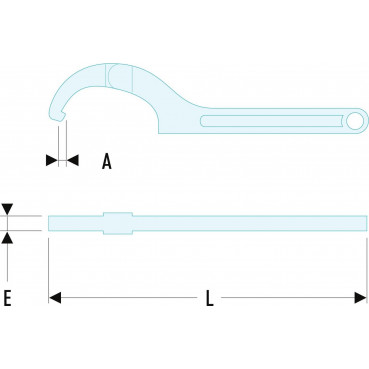 Clé de serrage à ergot modèle articulés - 5.5mm - longueur 345mm Facom | 125A.120