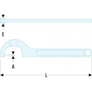 Clé de serrage à ergot articulée - 5mm - longueur 280mm Facom | 126A.80