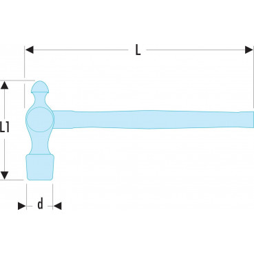 Marteau de mécanicien Facom - tête boule - diamètre 40mm - 128mm | 202H.2