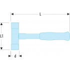 Image du produit : Massette Facom sans rebond monobloc - diamètre 50mm - poids 0.888Kg - longueur 308mm | 216.50