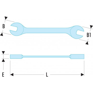 Clé plate 4 x 5mm Facom (fourche) "micro mécanique" tête inclinée 15° - longueur 70mm | 22.4X5