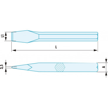 Burin ADF - 10mm - longueur 12mm - longueur 150mm outillage Facom antidéflagrant, antimagnétique | 265.20SR