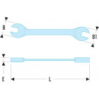 Image du produit : Clé plate 12 x 13mm Facom (fourche) "extra-fines" - longueur 210mm | 31.12X13