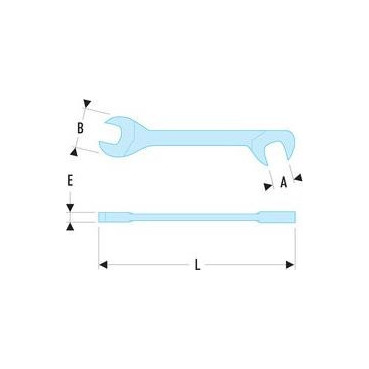 Clé plate 8mm Facom (fourche) "micro mécanique" tête inclinée à 15° et 75° - longueur 90mm | 34.8
