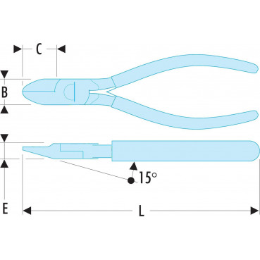 Pince coupante Facom diagonales pour plastique - 7mm - longueur 160mm | 395.16