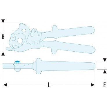 Coupe-câbles Facom à cliquet - diamètre de coupe maxi de 52mm isolés 1000 Volts série VSE - longueur 280mm - outillage électricien | 414.52AVSE