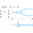 Image du produit : Pince de préhension Micro-Tech à bec long et rigides - longueur 130mm - outillage de précision Facom | 421.MT