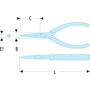 Pince de préhension Micro-Tech à bec effilés - longueur 140mm - outillage de précision Facom | 432.LMT