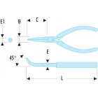 Image du produit : Pince coupante Facom ESD (antistatique) à bec demi-ronds coudés à 45° - longueur 135mm - outillage éléctronique | 433.LE