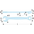 Image du produit : Clé plate mixte 15mm Facom - outil version SLS - longueur 185mm | 440.15SLS