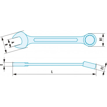 Clé plate mixte 23mm Facom ADF - longueur 265mm outillage Facom antidéflagrant, antimagnétique | 440.23SR