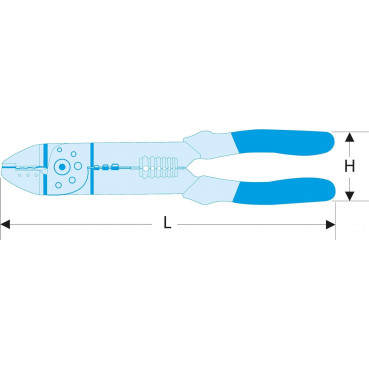 Pince à sertir standard pour cosses pré-isolée - longueur 240mm Facom | 449B