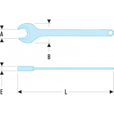 Clé plate 38mm Facom (fourche) simple - longueur 296mm | 45.38