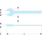 Image du produit : Clé plate 46mm Facom (fourche) simple - longueur 370mm | 45.46