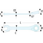 Image du produit : Clé plate mixte 9mm Facom à cliquet - outil version SLS - longueur 149mm | 467.9SLS