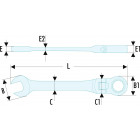 Image du produit : Clé plate mixte 10mm Facom à cliquet articulée - longueur 136.5mm | 467BF.10