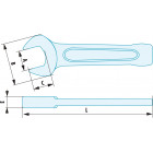 Image du produit : Clé plate 55mm Facom (fourche) à frapper ADF - longueur 305mm outillage Facom antidéflagrant, antimagnétique | 49.55SR