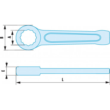 Clé polygonale à frapper ADF - 30mm - longueur 185mm outillage Facom antidéflagrant, antimagnétique | 50.30SR